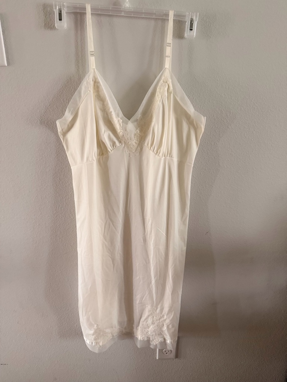 Othr Cream Lace-Trim Slip Dress